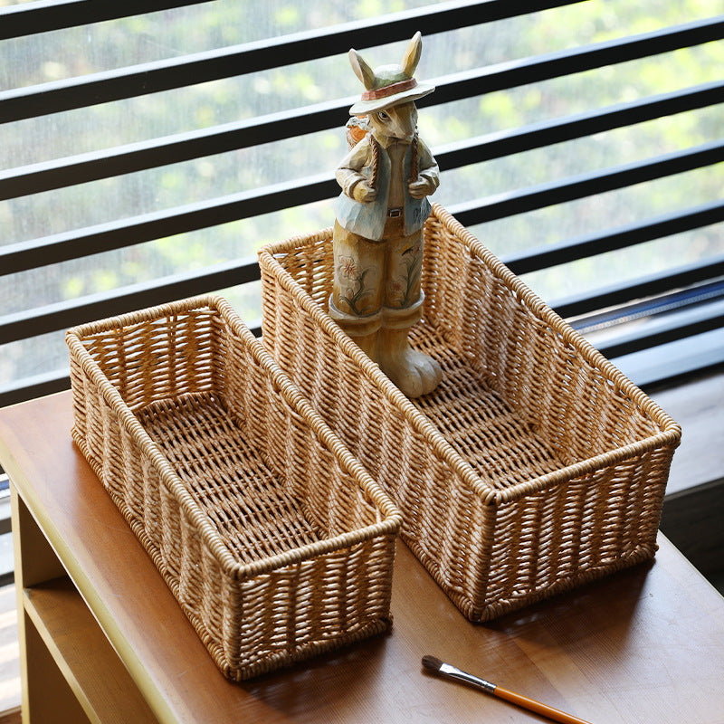 Rectangular Woven Organizer Basket 
Maetiva