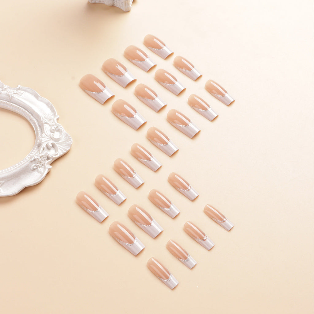Decorative French Tip Press-On Nail Set 
Maetiva