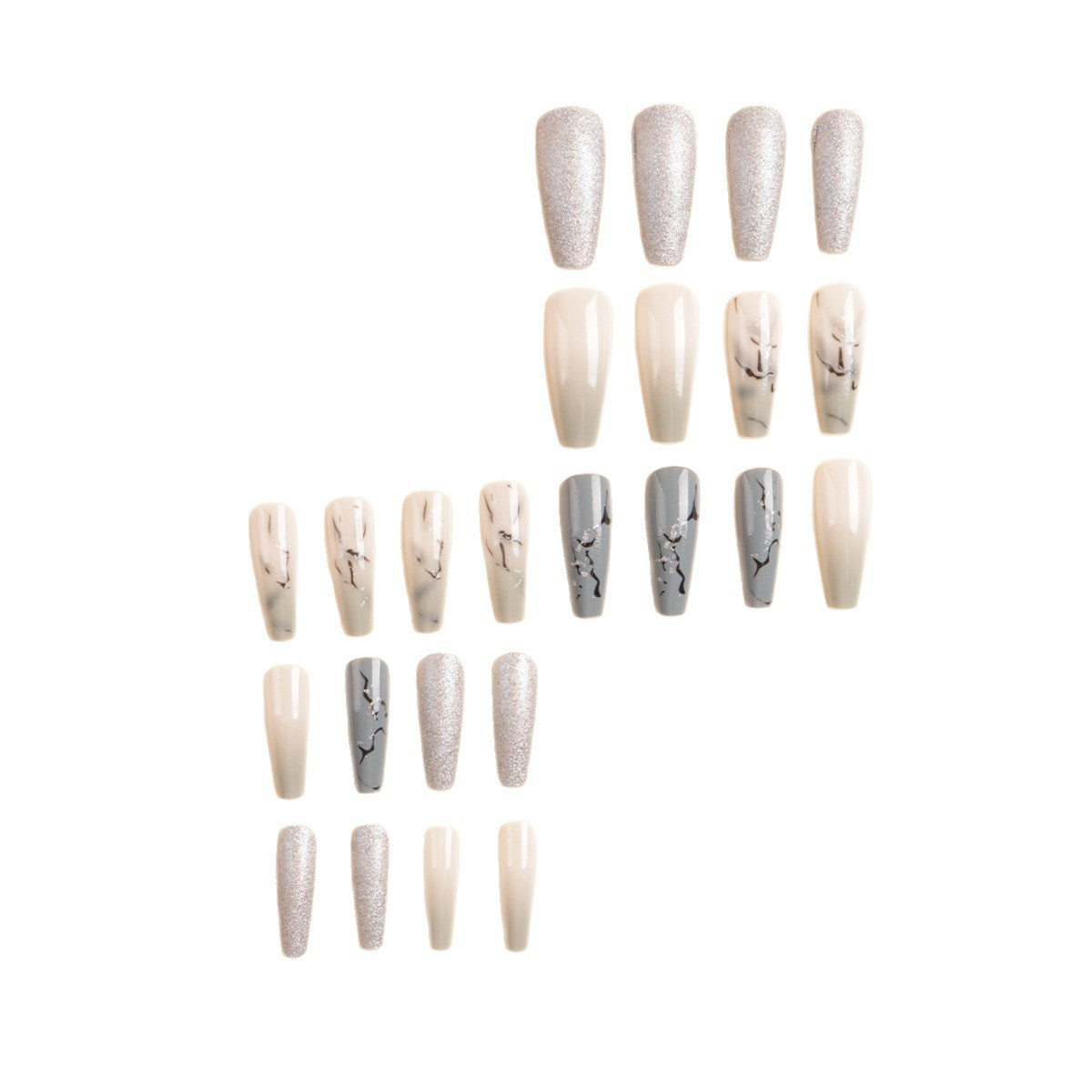 Artistic Marble Effect Press-On Nail Set 
Maetiva