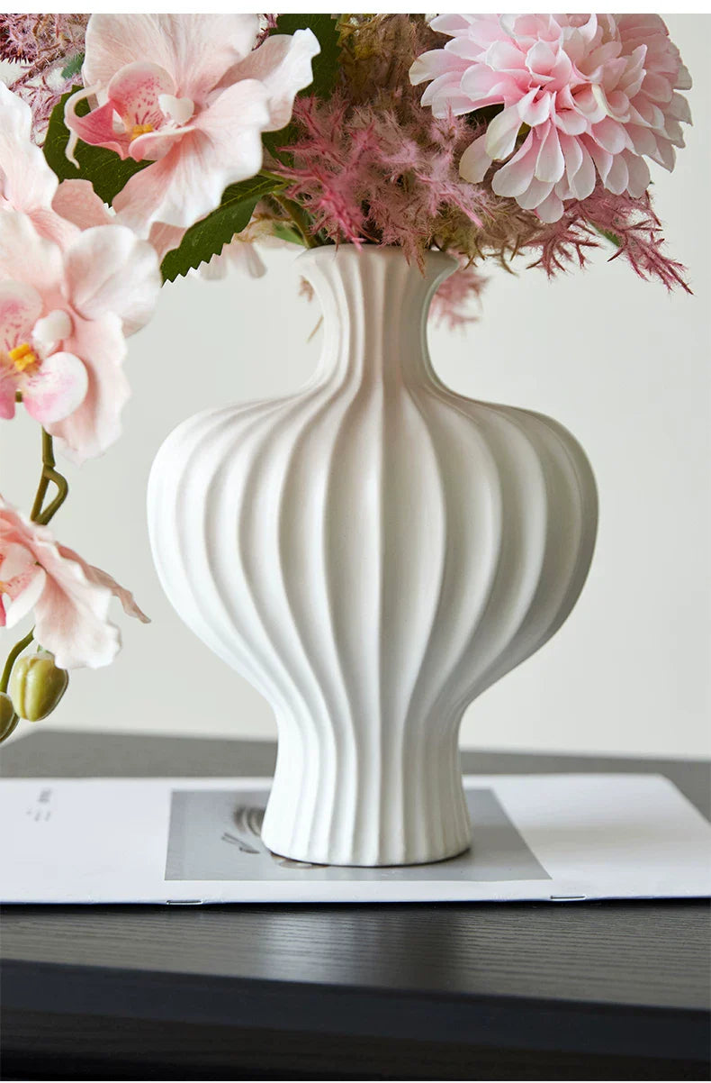 Misty Blush Wabi-Sabi Vase Faux Floral Arrangement