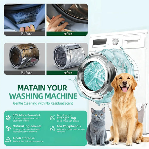 24pcs  Powerful Washer Deep Cleaner Tablets – Eliminate Hidden Bacteria & Bad Smells Fast