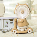 Ladies portable hand fan with cute animal design 
Maetiva