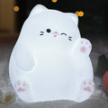 Maetiva® Squishy Silicone Waving Cat LED Night Light - Perfect Gift for Kids and Girls