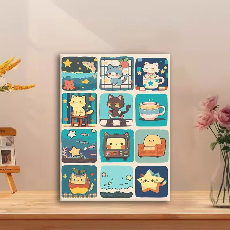 Playful Cat Comic Canvas Art 
Maetiva