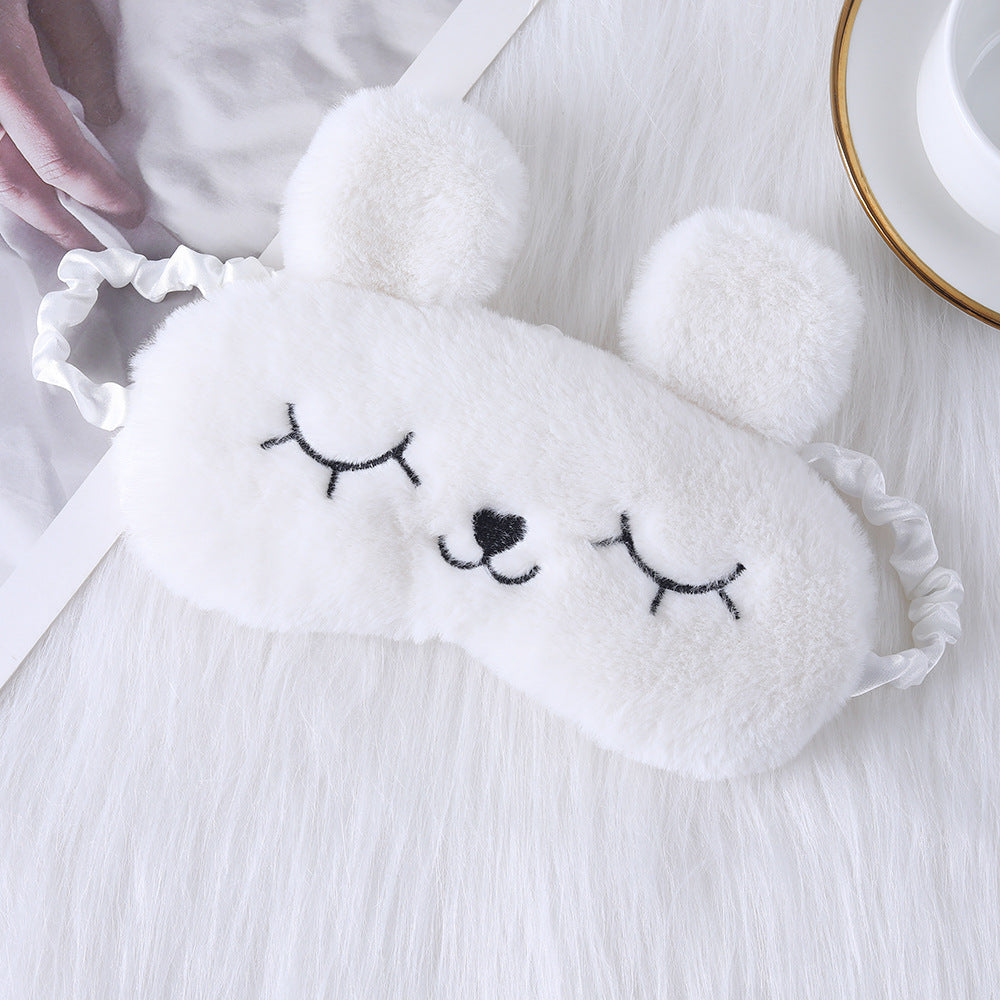 Ladies nan cozy unicorn sleep mask with embroidered eyelashes, soft plush and elastic ruffled ribbon 
Maetiva