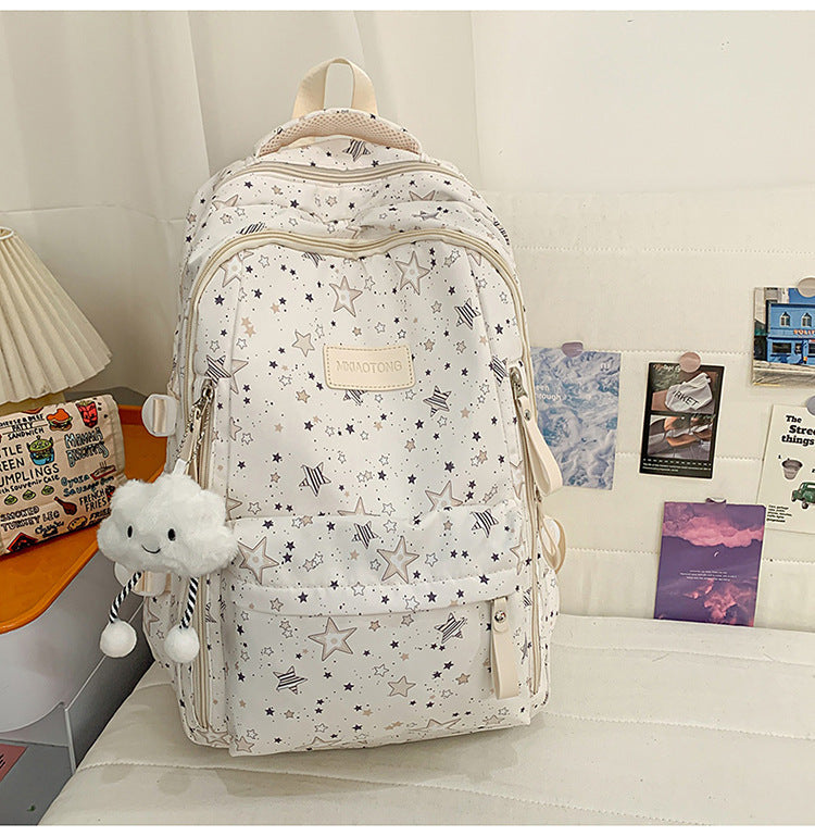Stylish Star-Printed School Backpack 
Maetiva