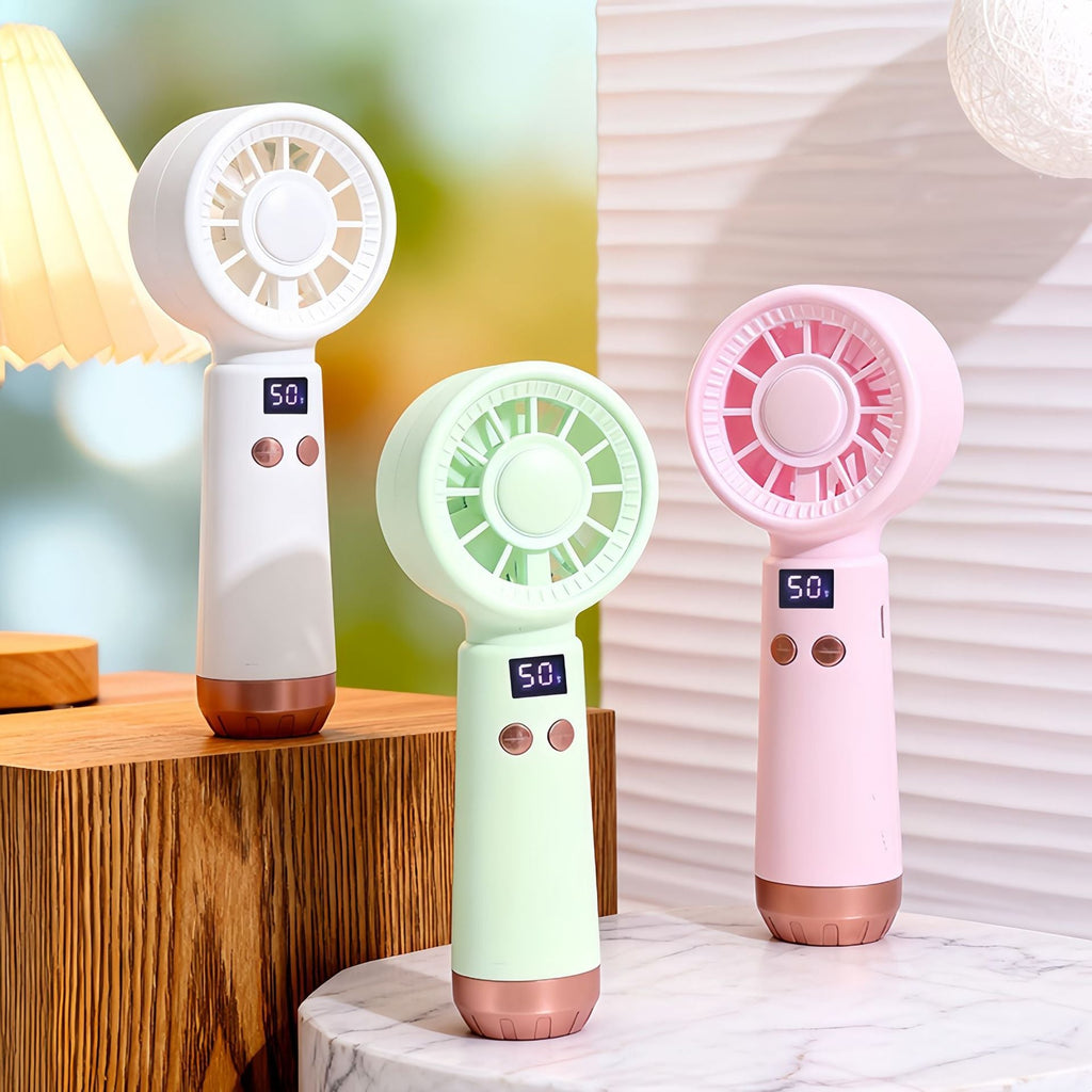Ladies Portable Hand Fan with Digital Display 
Maetiva
