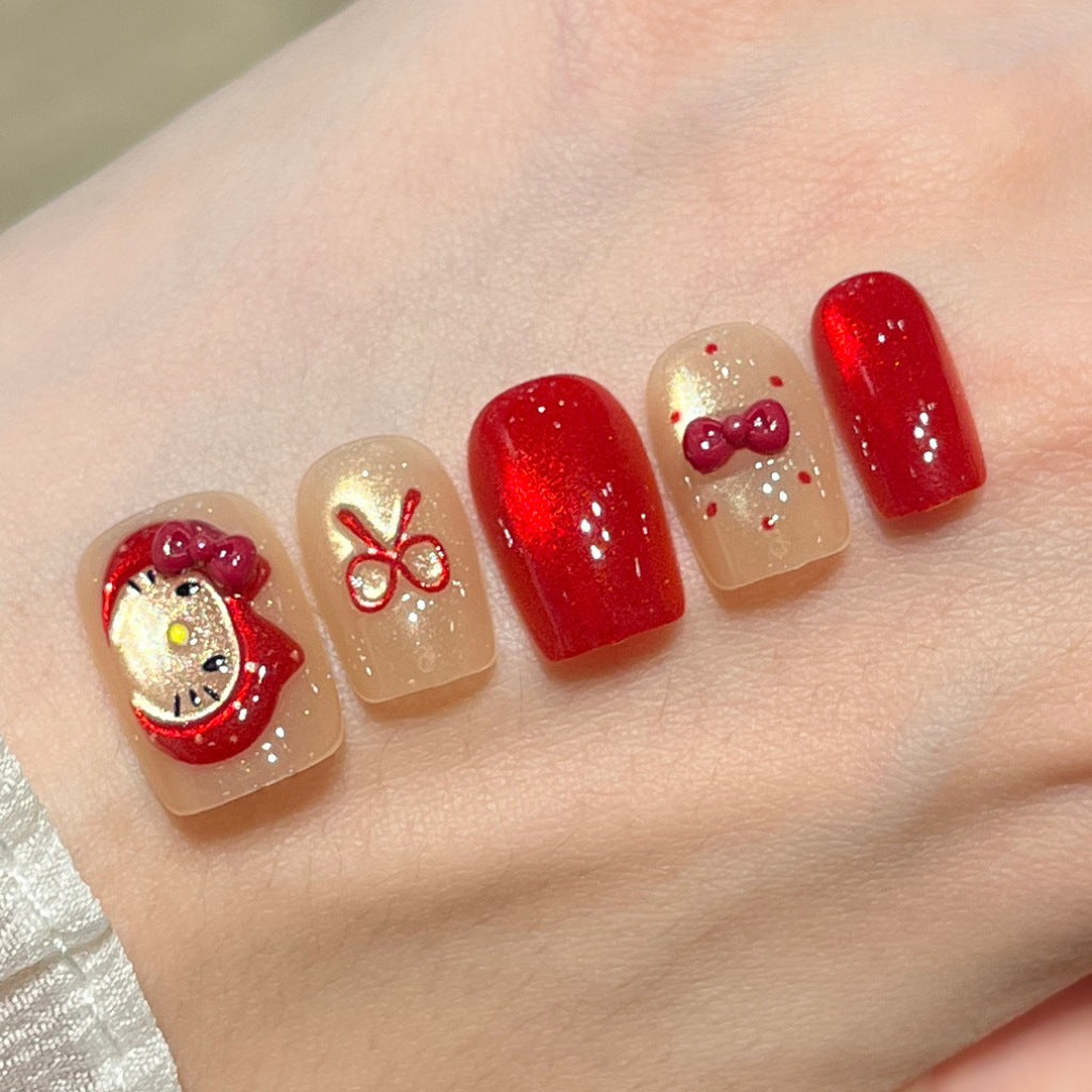 Artistic Nail Design with Decorative Elements 
Maetiva