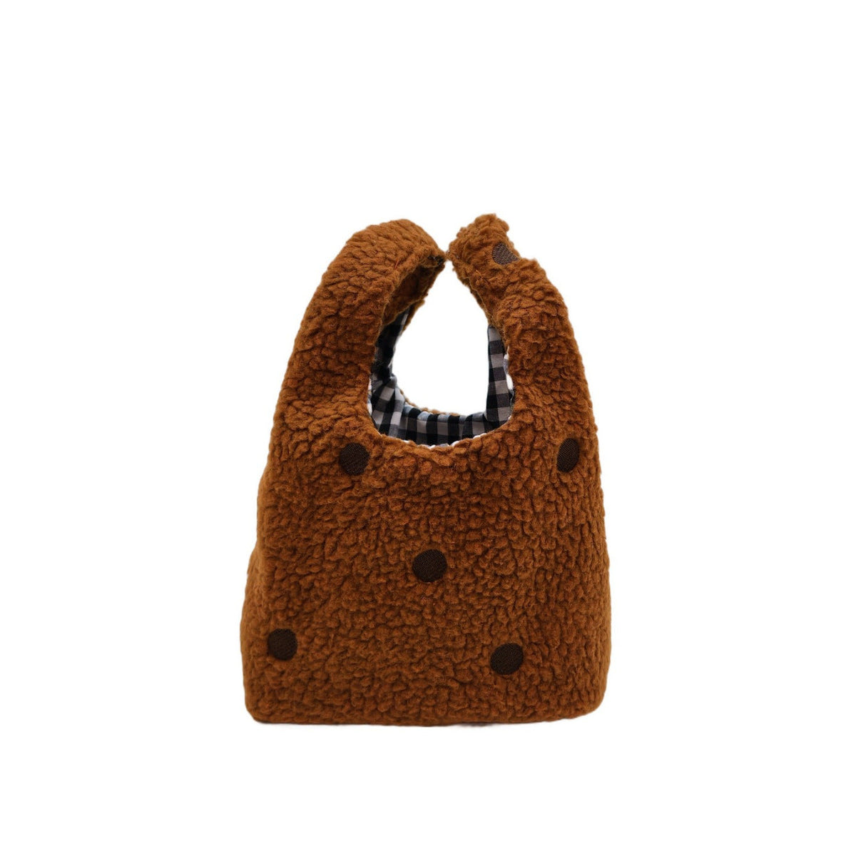 Compact Fuzzy Polka Dot Sling Bag 
Maetiva