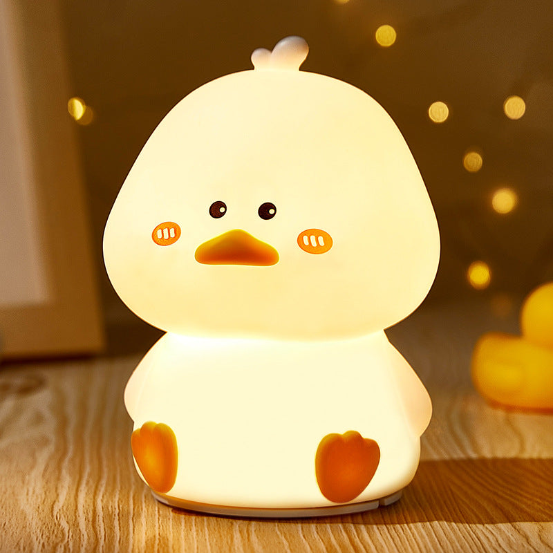 Maetiva® Squishy Silicone Shy Duck LED Night Light - Perfect Gift for Kids and Girls