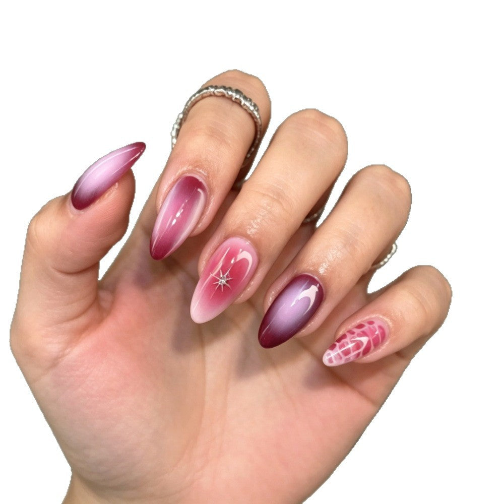 Elegant Press-On Nail Set with Ombre Design 
Maetiva