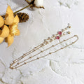 Delicate jewelry chain with pearls and crystals 
Maetiva