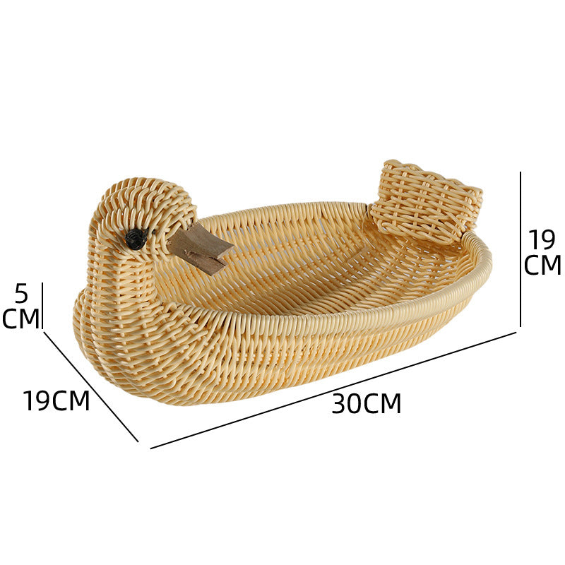 Decorative Woven Duck-Shaped Storage Basket 
Maetiva