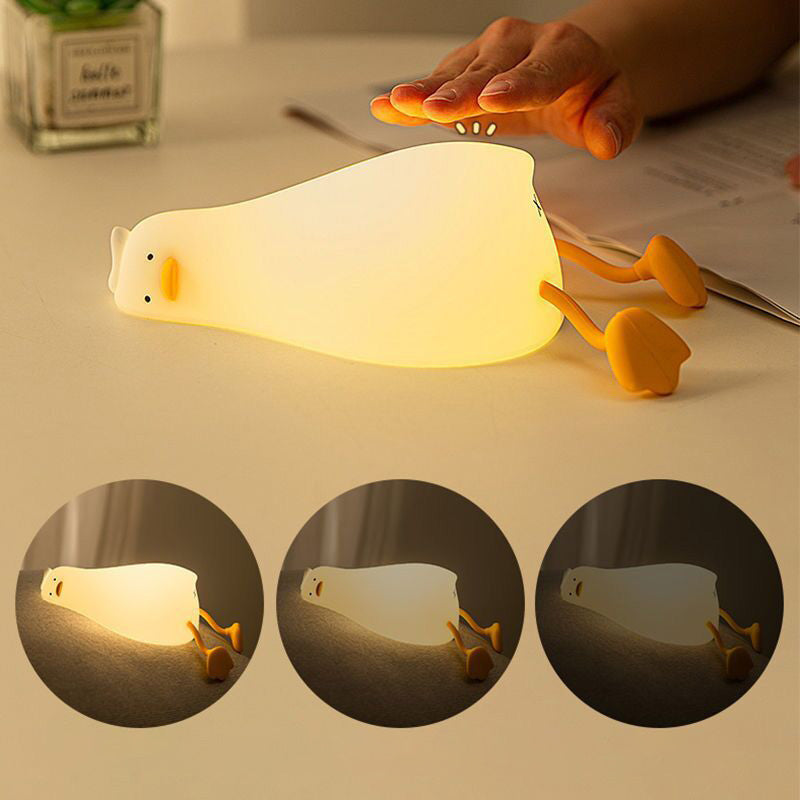 Maetiva® Squishy Silicone Lazy Duck LED Night Light - Perfect Gift for Kids and Girls