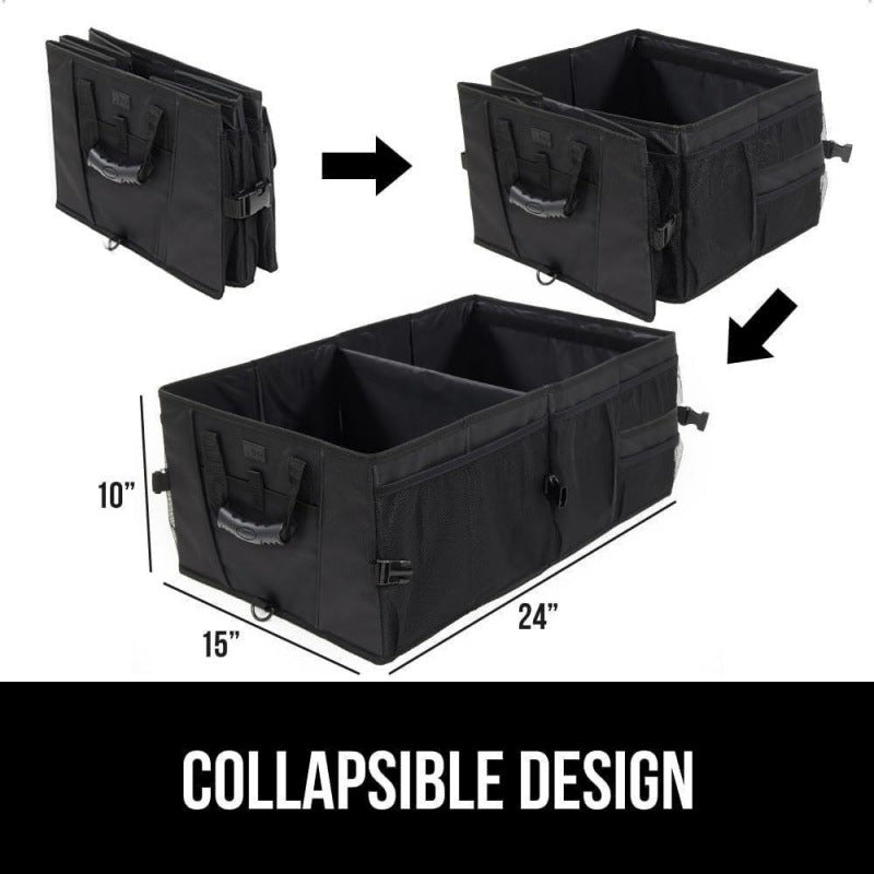 Spacious car organizer with removable compartments 
Maetiva