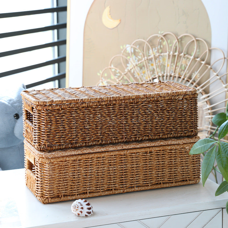 Long Rectangular Woven Storage Basket 
Maetiva
