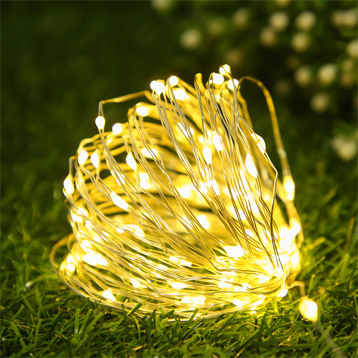 Outdoor Solar Copper Wire Fairy String Lights With Rechargeable Battery Box And Ground Stake 
Maetiva
