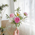 Blush Woodland Rose & Hydrangea Faux Floral Arrangement