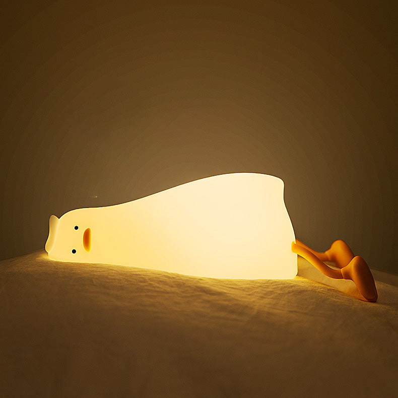 Maetiva® Squishy Silicone Lazy Duck LED Night Light - Perfect Gift for Kids and Girls