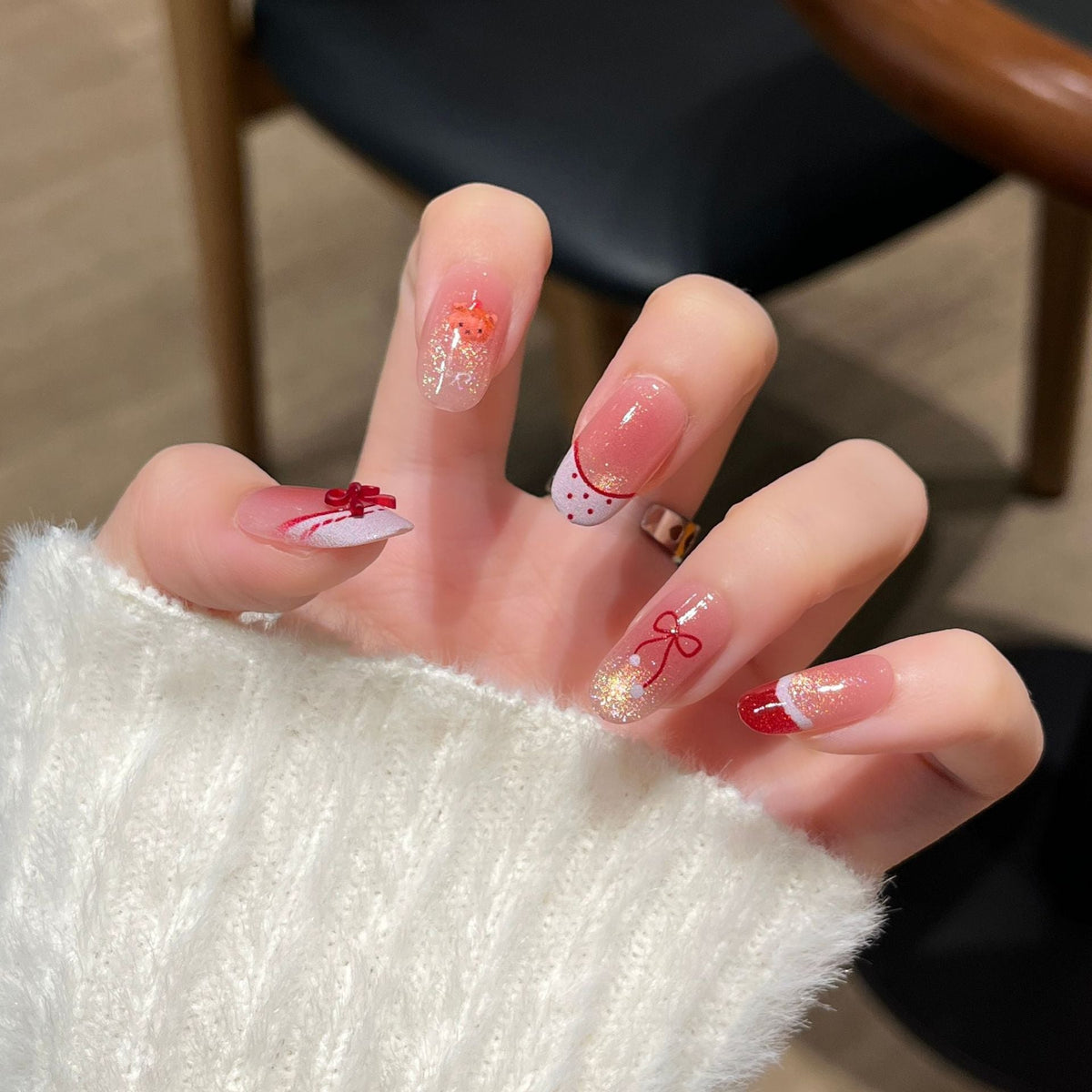Artistic Nail Design with Decorative Elements 
Maetiva