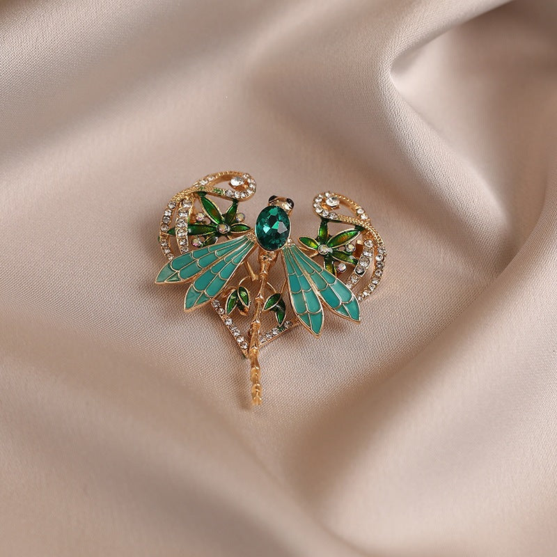 Exquisite Dragonfly Brooch with Sparkling Crystals 
Maetiva