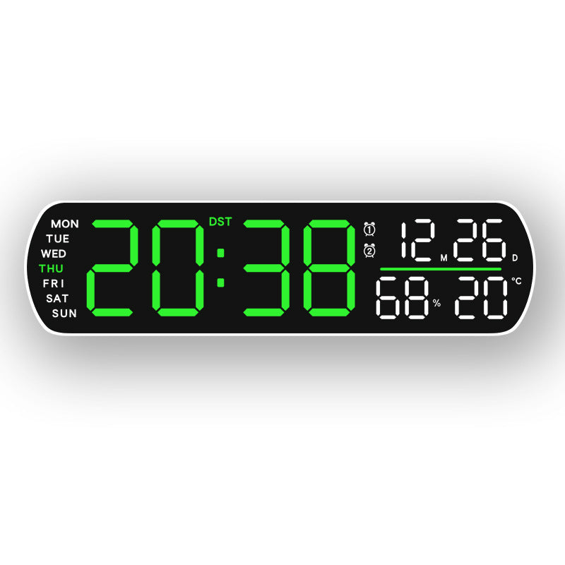 Digital wall clock with temperature and hygrometer display 
Maetiva