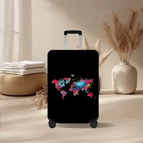 Unisex nan elastic suitcase cover with volcanic lava marble design, stretch protective cover for trolley 
Maetiva