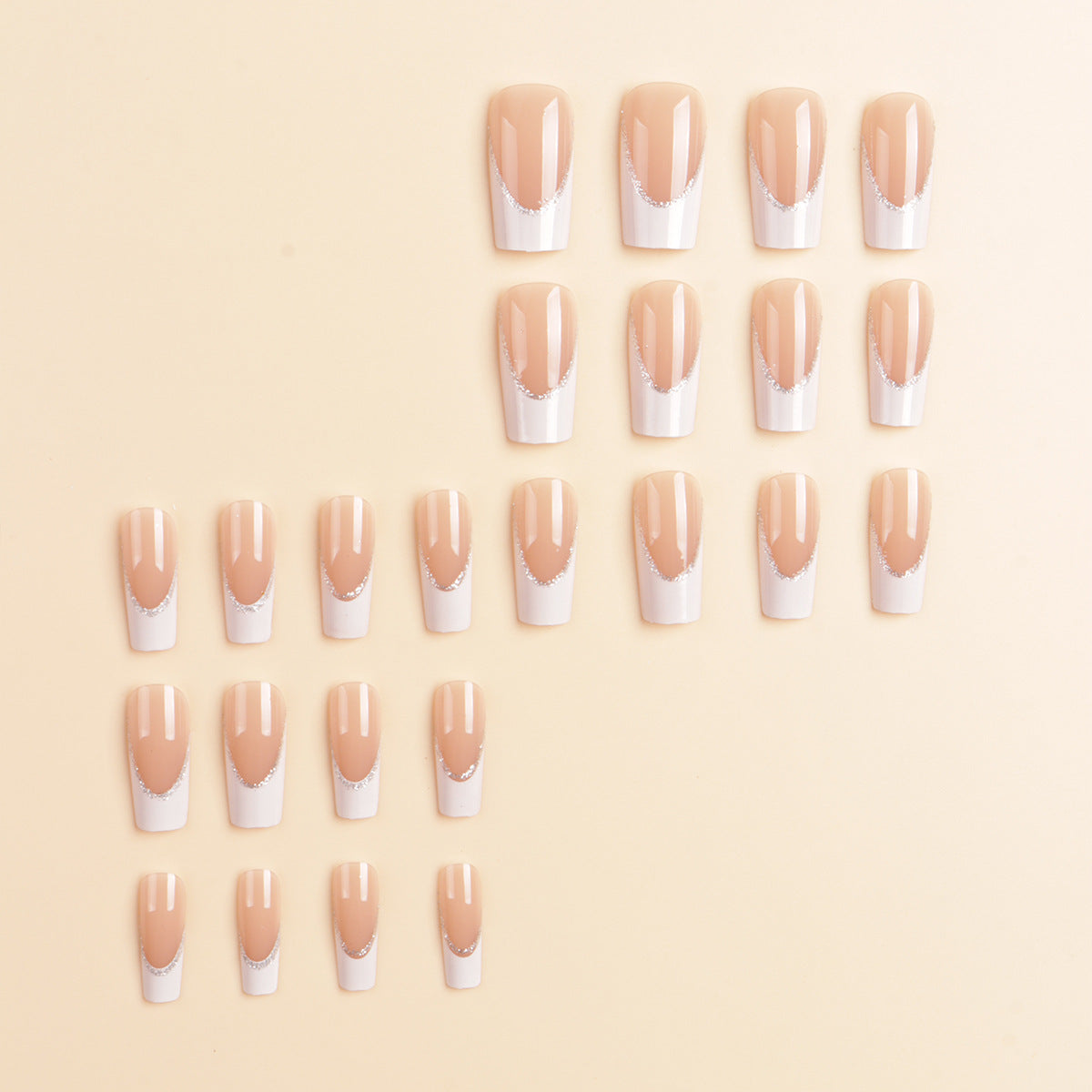 Decorative French Tip Press-On Nail Set 
Maetiva