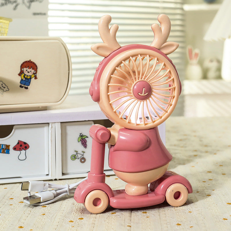 Ladies portable hand fan with cute animal design 
Maetiva