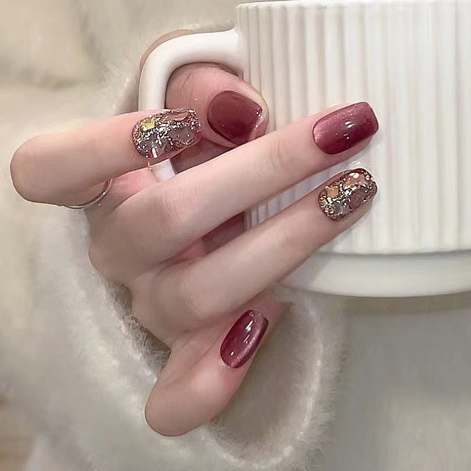 Artistic Floral-Embellished Press-On Nail Art 
Maetiva