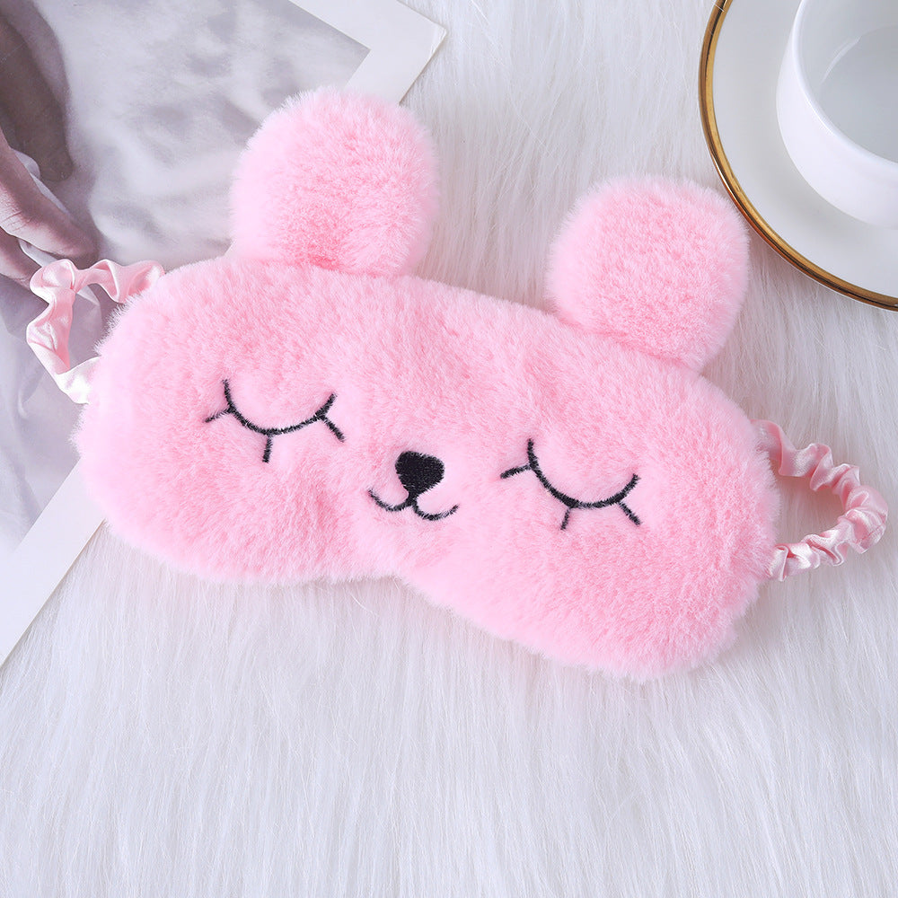 Ladies nan cozy unicorn sleep mask with embroidered eyelashes, soft plush and elastic ruffled ribbon 
Maetiva