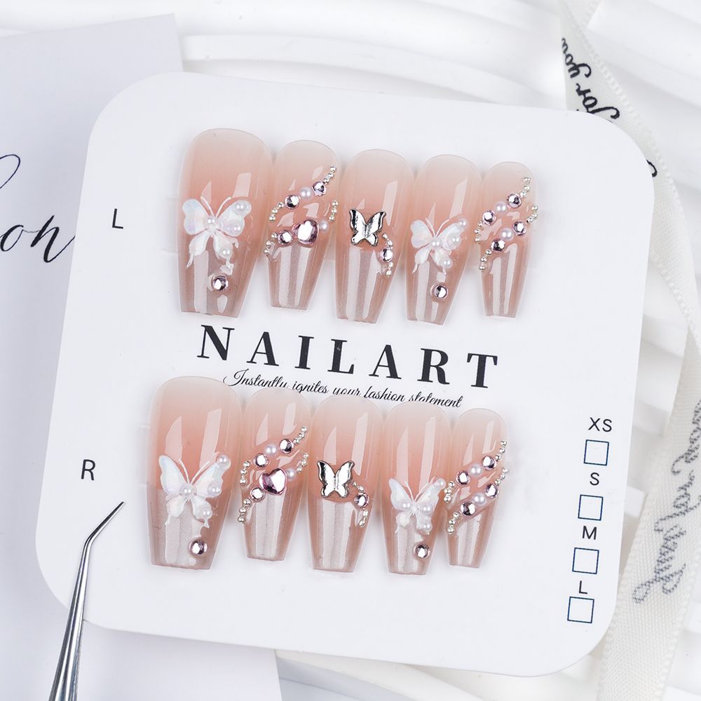 Decorative Butterfly-Embellished Press-On Nails 
Maetiva