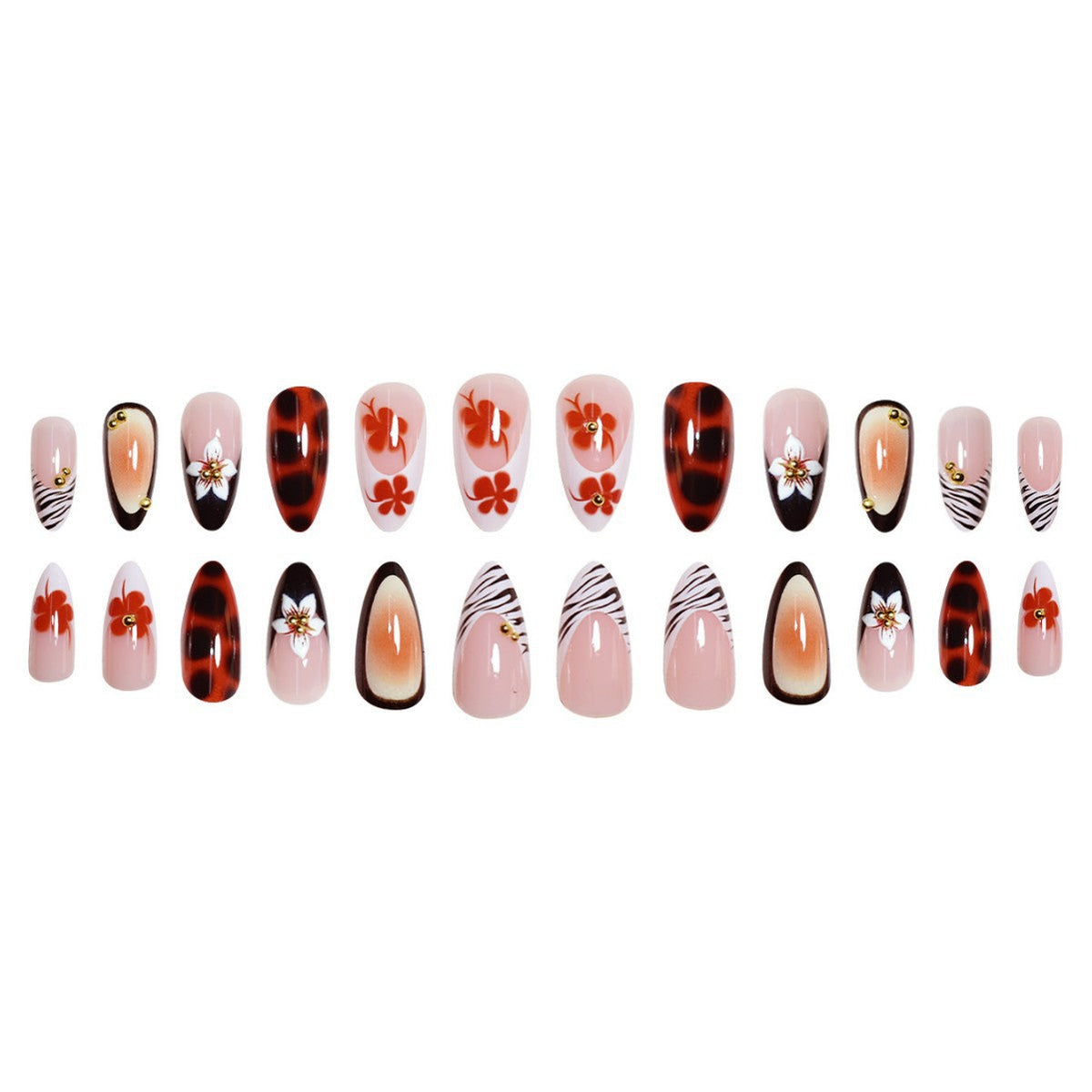 Decorative Long Stiletto Press-On Nails 
Maetiva