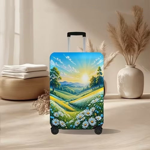 Unisex nan elastic suitcase cover with volcanic lava marble design, stretch protective cover for trolley 
Maetiva