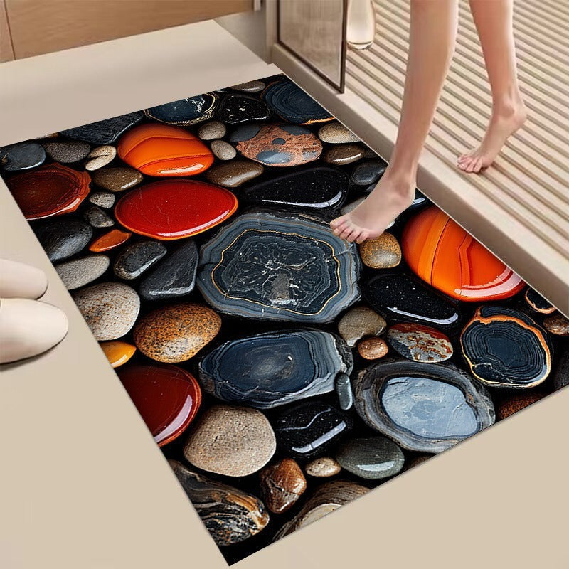 Textured Stone Print Area Mat 
Maetiva