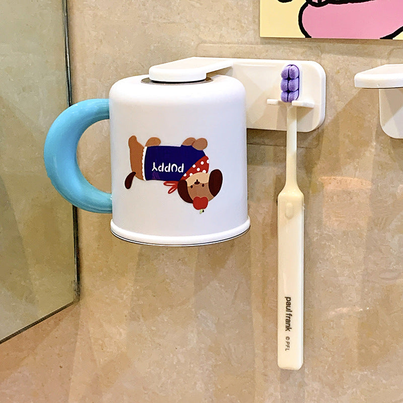 Wall-mounted toothbrush holder with cute dog design 
Maetiva