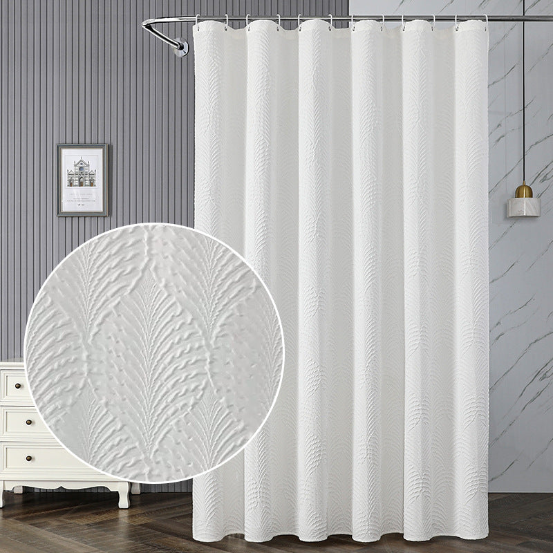 Textured Leaf Motif Shower Curtain 
Maetiva