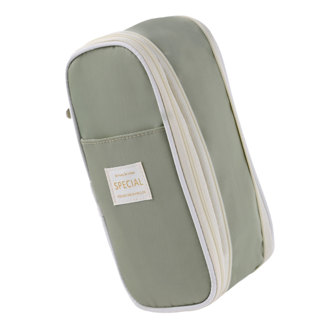 Large Capacity Double-Layer Macaron Stationery Box