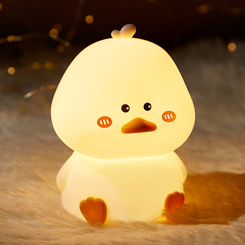 Maetiva® Squishy Silicone Shy Duck LED Night Light - Perfect Gift for Kids and Girls