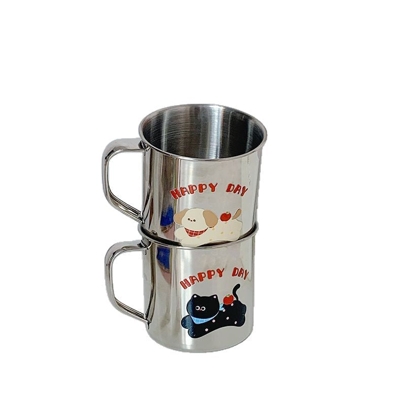 Stainless Steel Drinking Cup with Humorous Cat Motif 
Maetiva