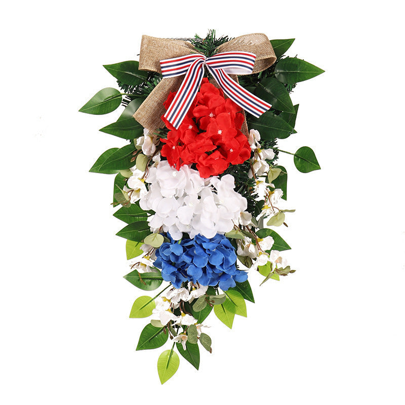 Women Decorative Wall Wreath with Colorful Artificial Flowers and Bow 
Maetiva