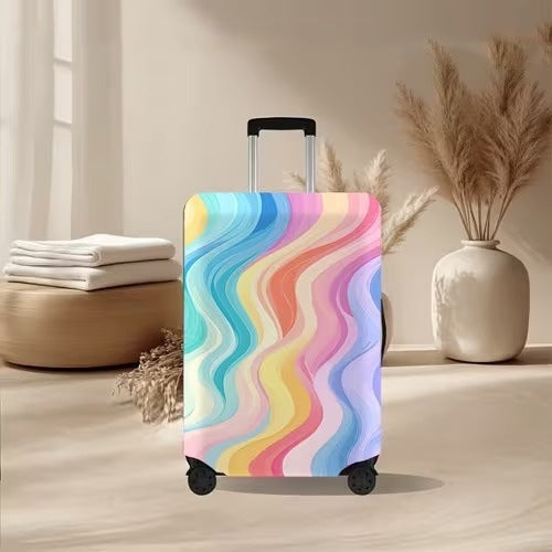 Unisex nan elastic suitcase cover with volcanic lava marble design, stretch protective cover for trolley 
Maetiva