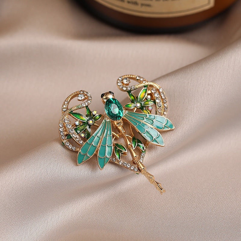 Exquisite Dragonfly Brooch with Sparkling Crystals 
Maetiva