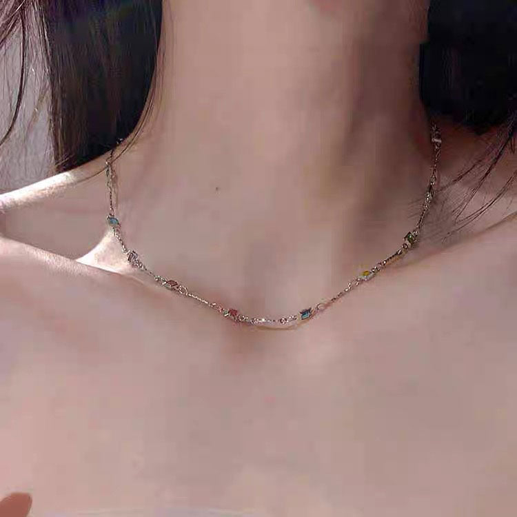 Dainty Colorful Link Necklace 
Maetiva