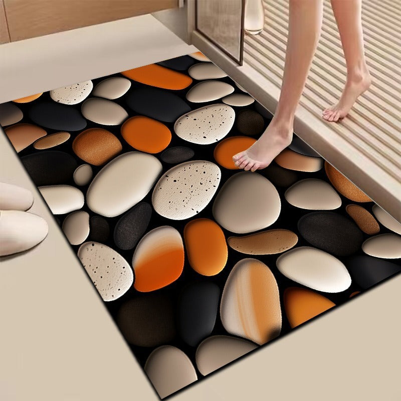 Textured Stone Print Area Mat 
Maetiva