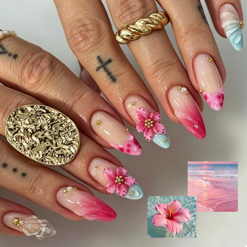Floral Design Acrylic Nail Tips Set 
Maetiva