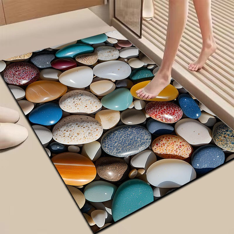 Textured Stone Print Area Mat 
Maetiva