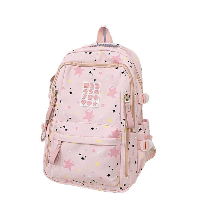 Playful backpack with star motifs and practical functions 
Maetiva