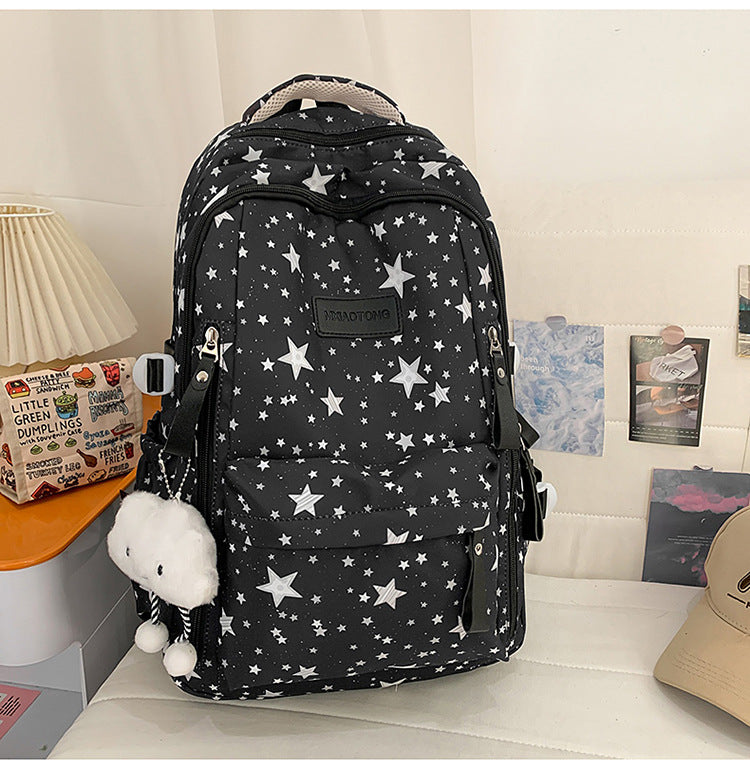 Stylish Star-Printed School Backpack 
Maetiva