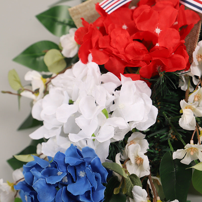 Women Decorative Wall Wreath with Colorful Artificial Flowers and Bow 
Maetiva